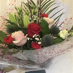 Valentine Hand Tied inc One Red Rose 